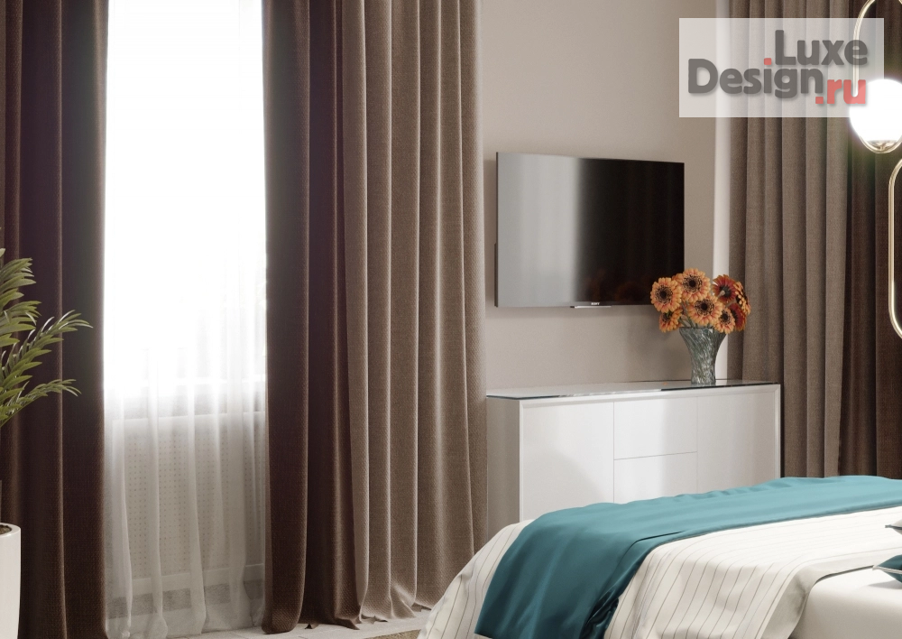 Дизайн интерьера четырехкомнатной квартиры "Спальня" (фото 4)